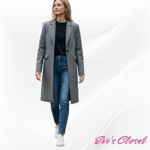 Me Mod Ecran Paris Grey Sz 3 = L/XL US. One Button Topper Blazer Jacket